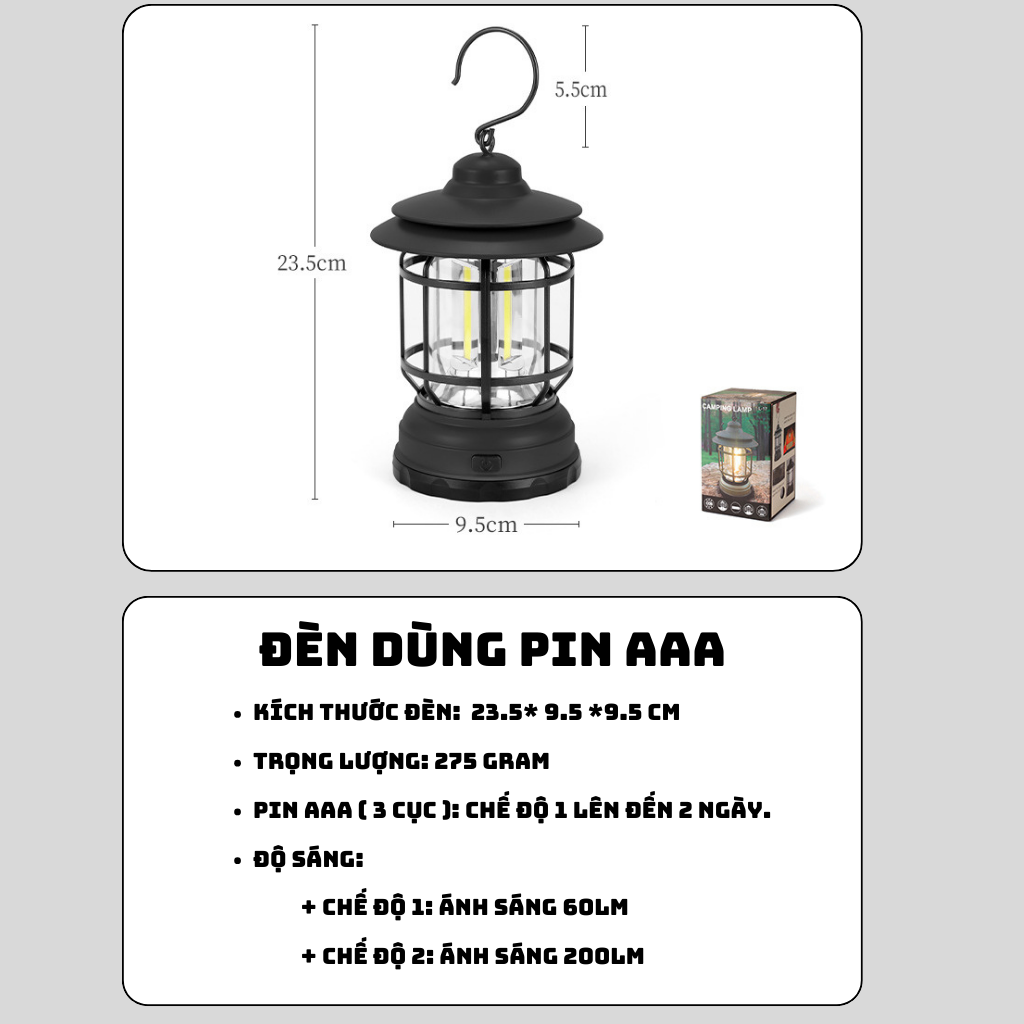 Đèn Pin Dã Ngoại Camping Pin AAA Tiện Lợi Gọn Gàng SGTOOLS - Pin AAA