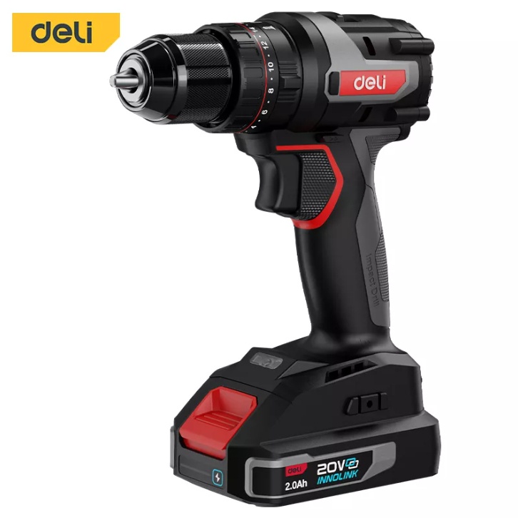 Máy khoan pin 20V-2.0Ah - Đỏ đen