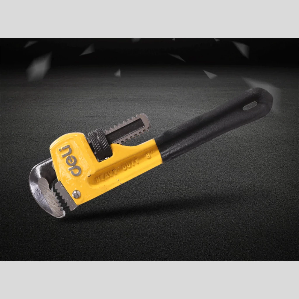 Mỏ Lết Răng Điều Chỉnh Tay Cầm Bọc Nhựa Chính Hãng Deli 8 Inch/ 18 Inch - Chất Liệu Thép Chống Ăn Mòn - SGTOOLS