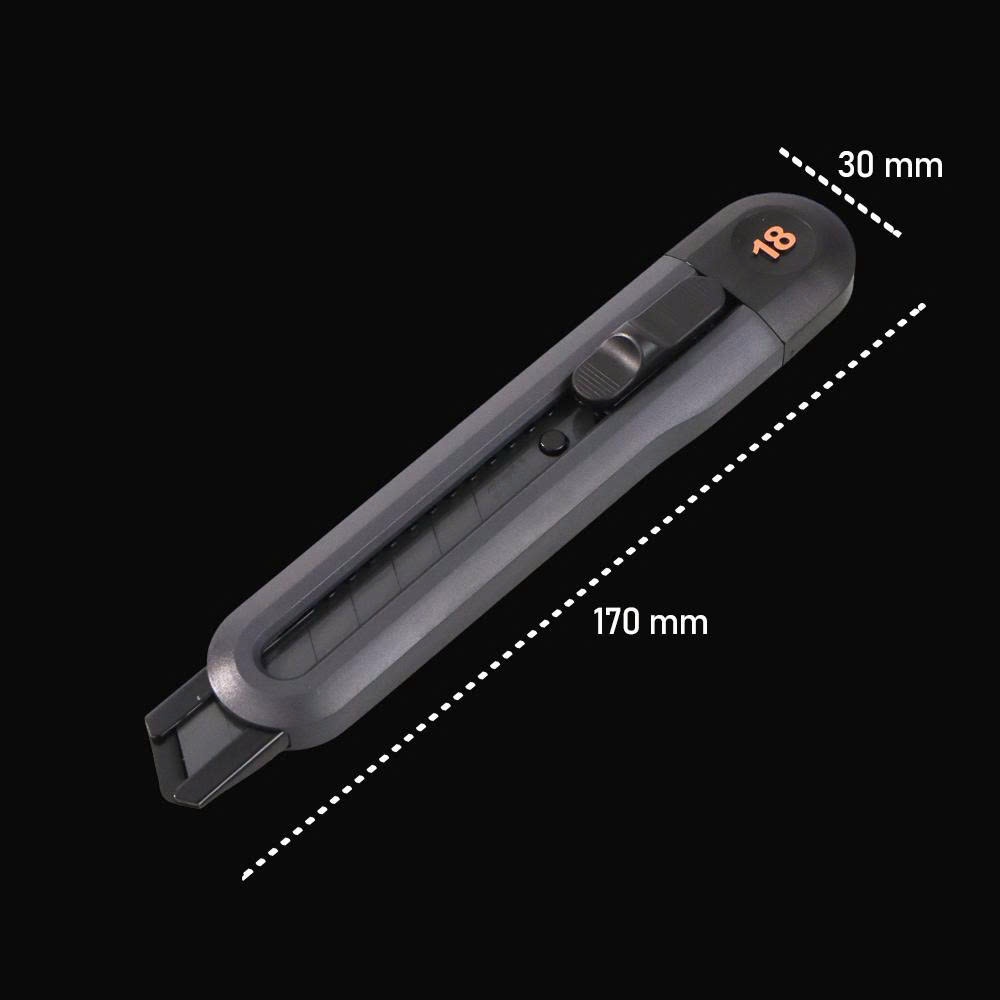 Dao rọc giấy Deli Home 18mm, lưỡi SK2 - Đen