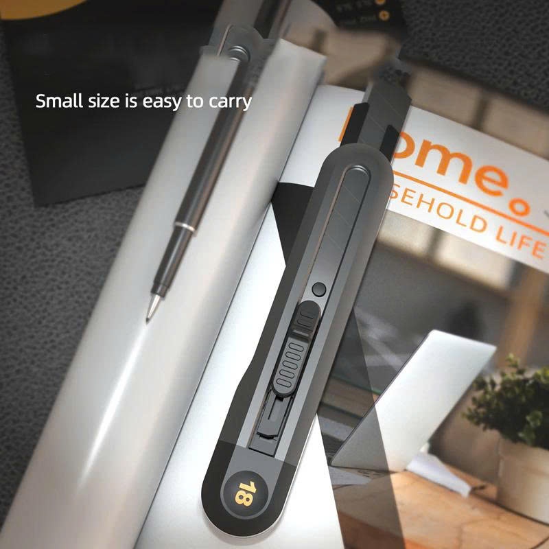Dao rọc giấy Deli Home 18mm, lưỡi SK2 - Đen