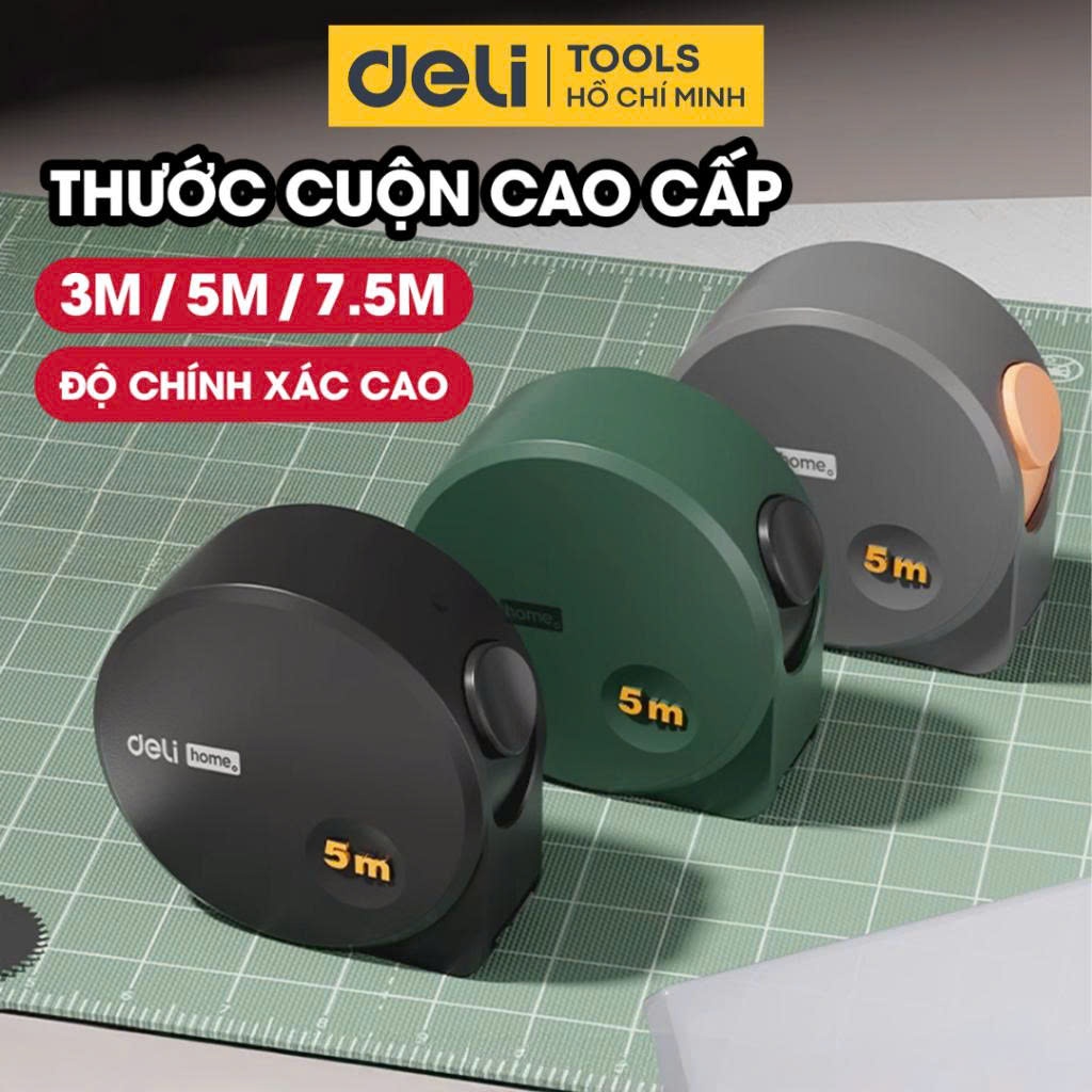 Thước cuộn thép Deli Home 5mx19mm - Xanh