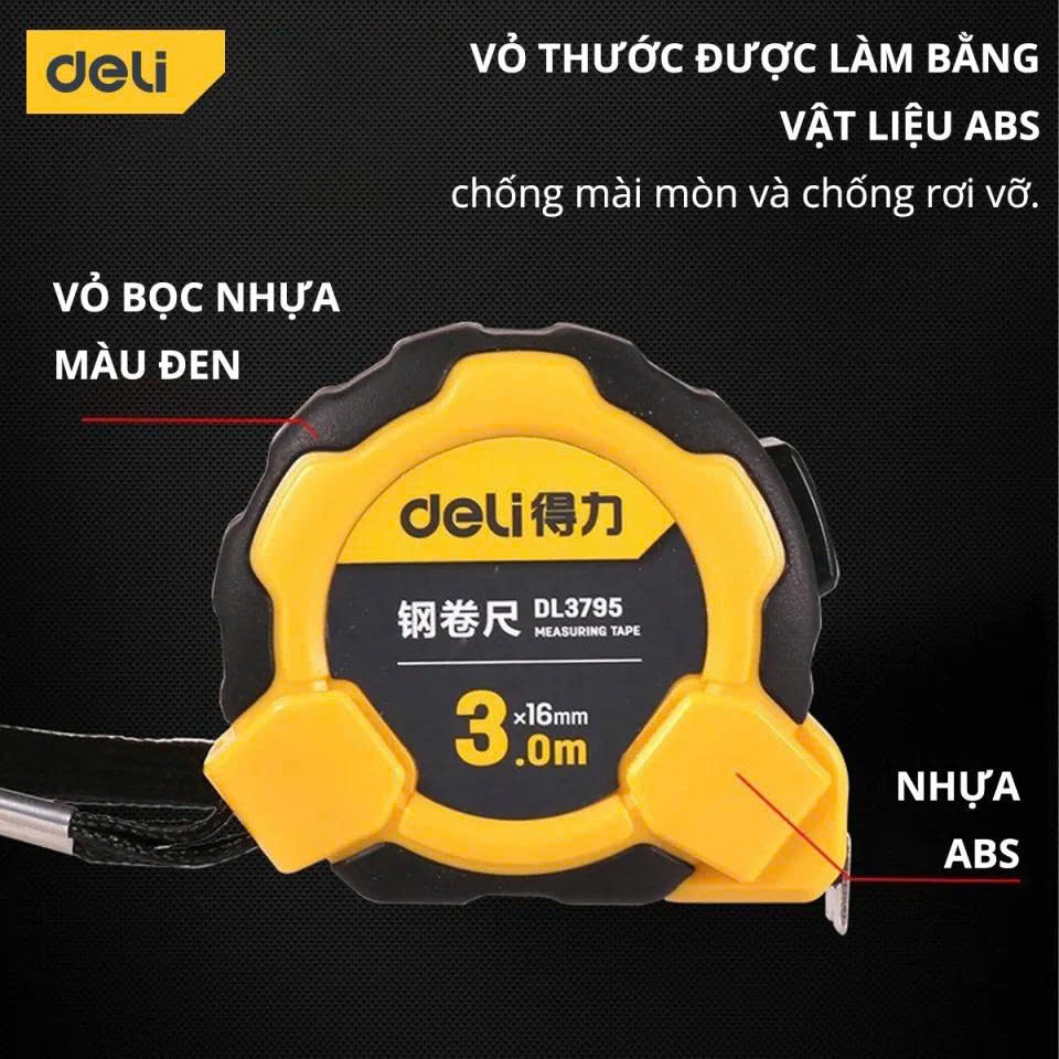 Thước cuộn thép có bọc cao su 3mx16mm