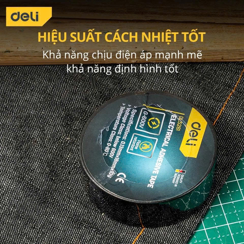 Băng dính cách điện 0.13mmx18mmx10m - Đen
