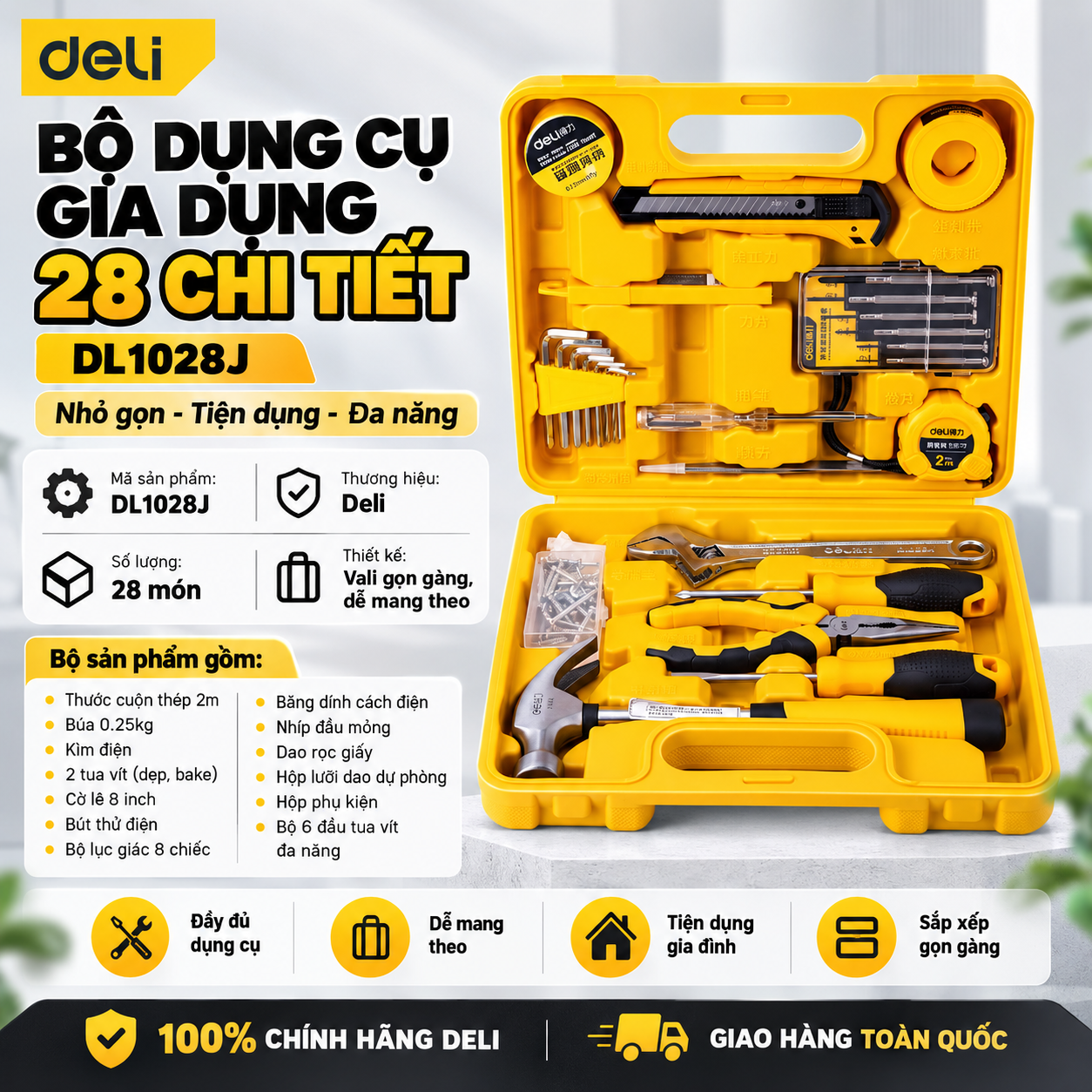 Bộ dụng cụ gia dụng 28c/bộ