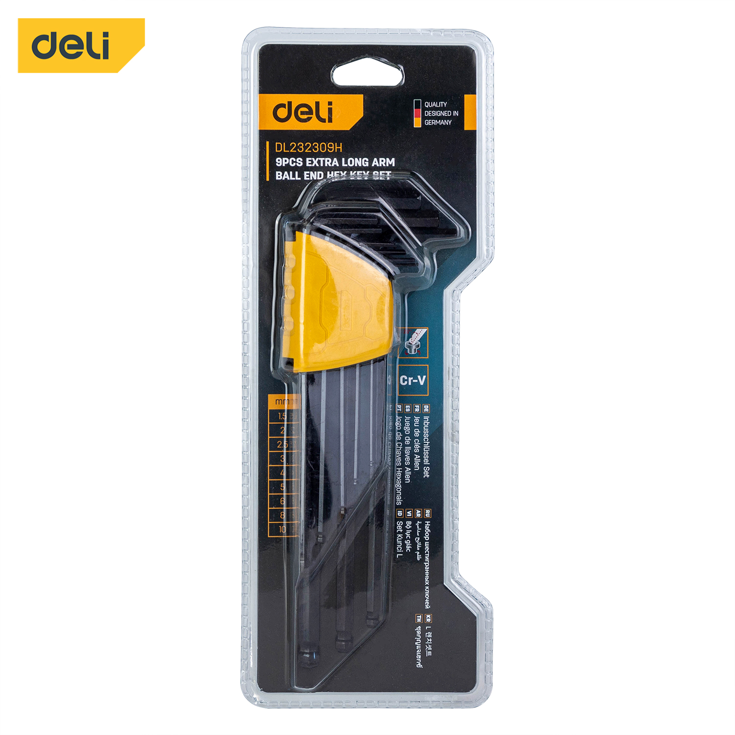 Bộ lục giác đầu bi Deli 220mm