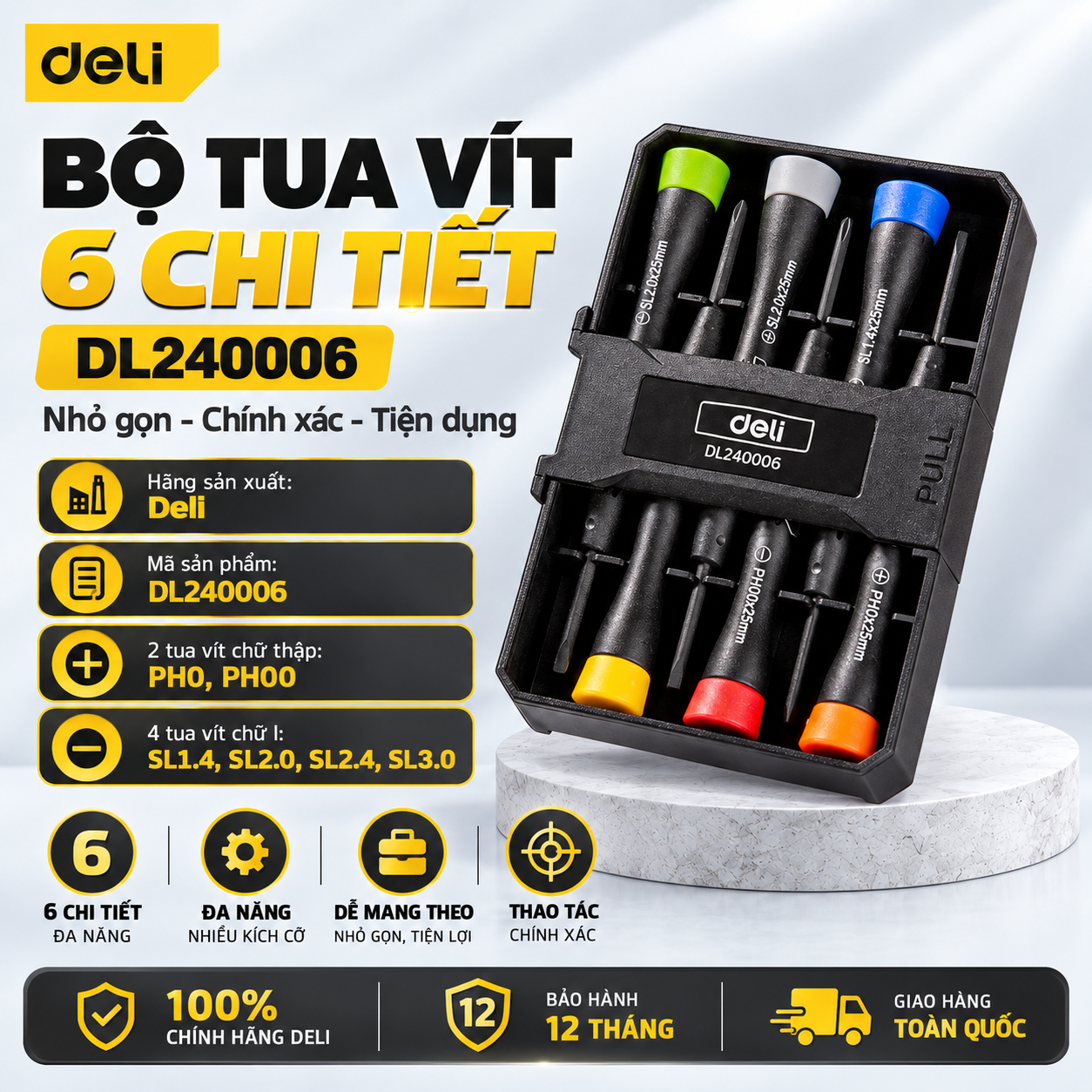 Bộ tô vít điện 6 cái