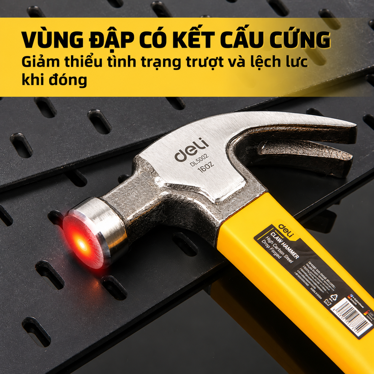 Búa Đầu Kim Loại 0.5kg Thép Carbon Deli