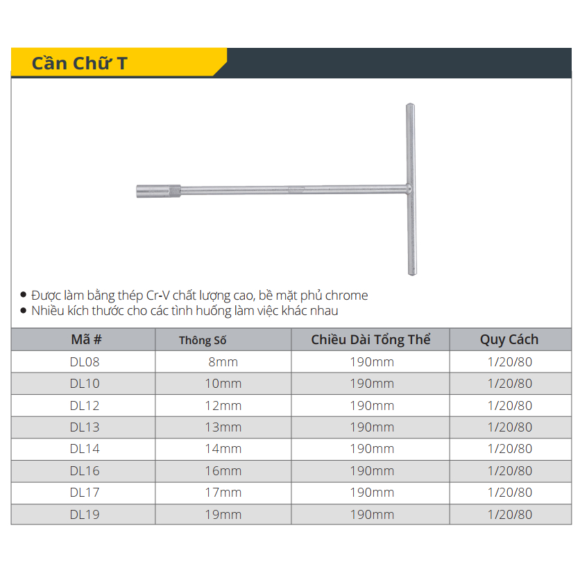 Cần chữ T 12mm