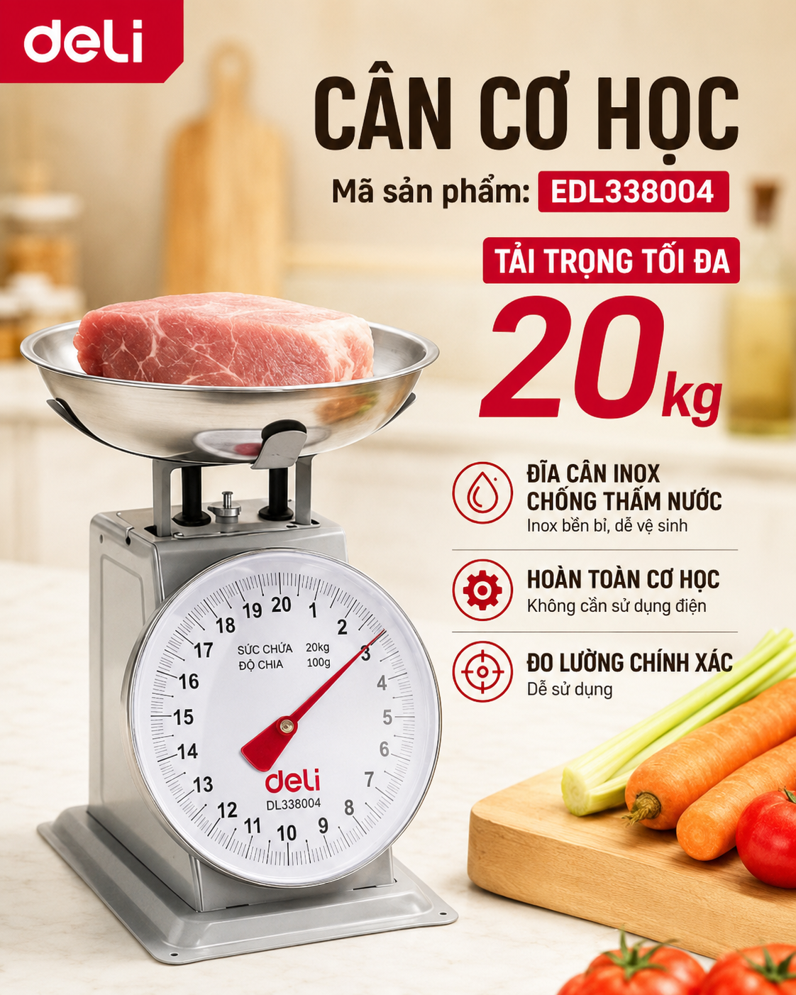 Cân cơ học E 20kg - Xám