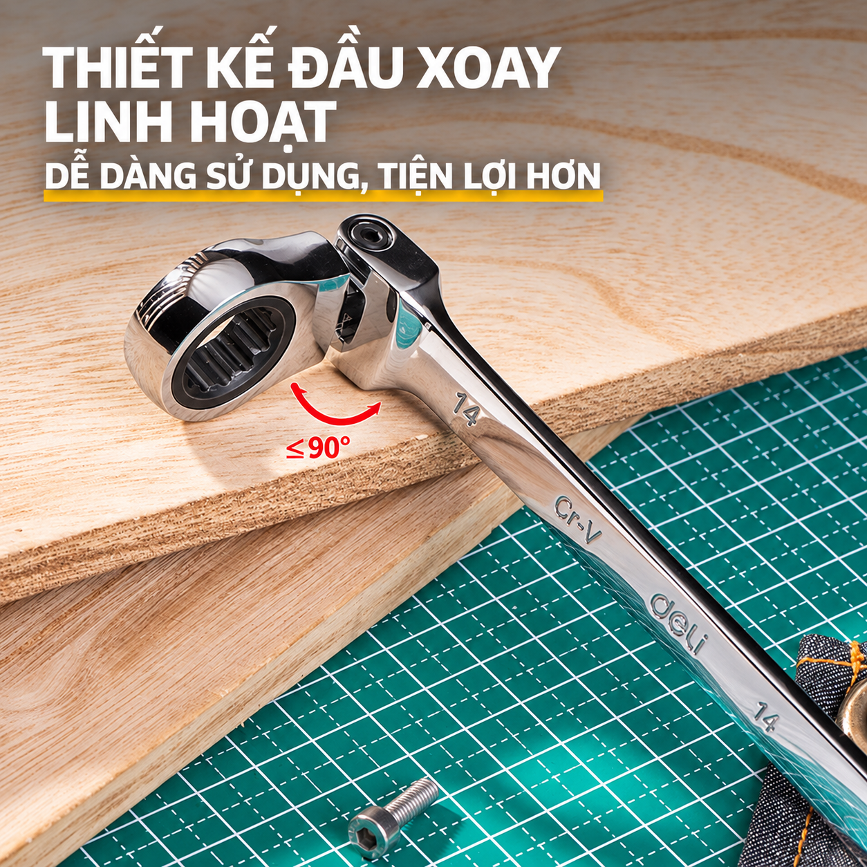 Cờ lê đầu lắp 14mm