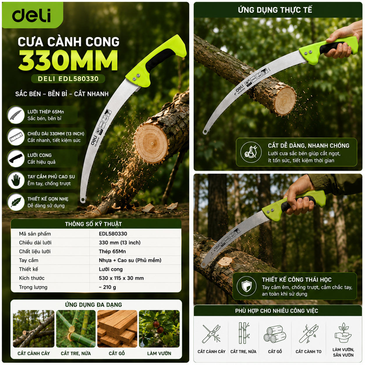 Cưa cành cong 330mm