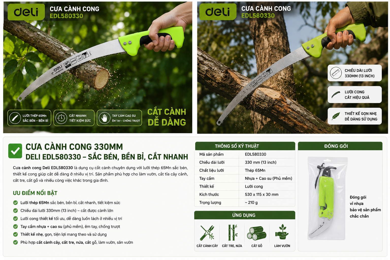 Cưa cành cong 330mm
