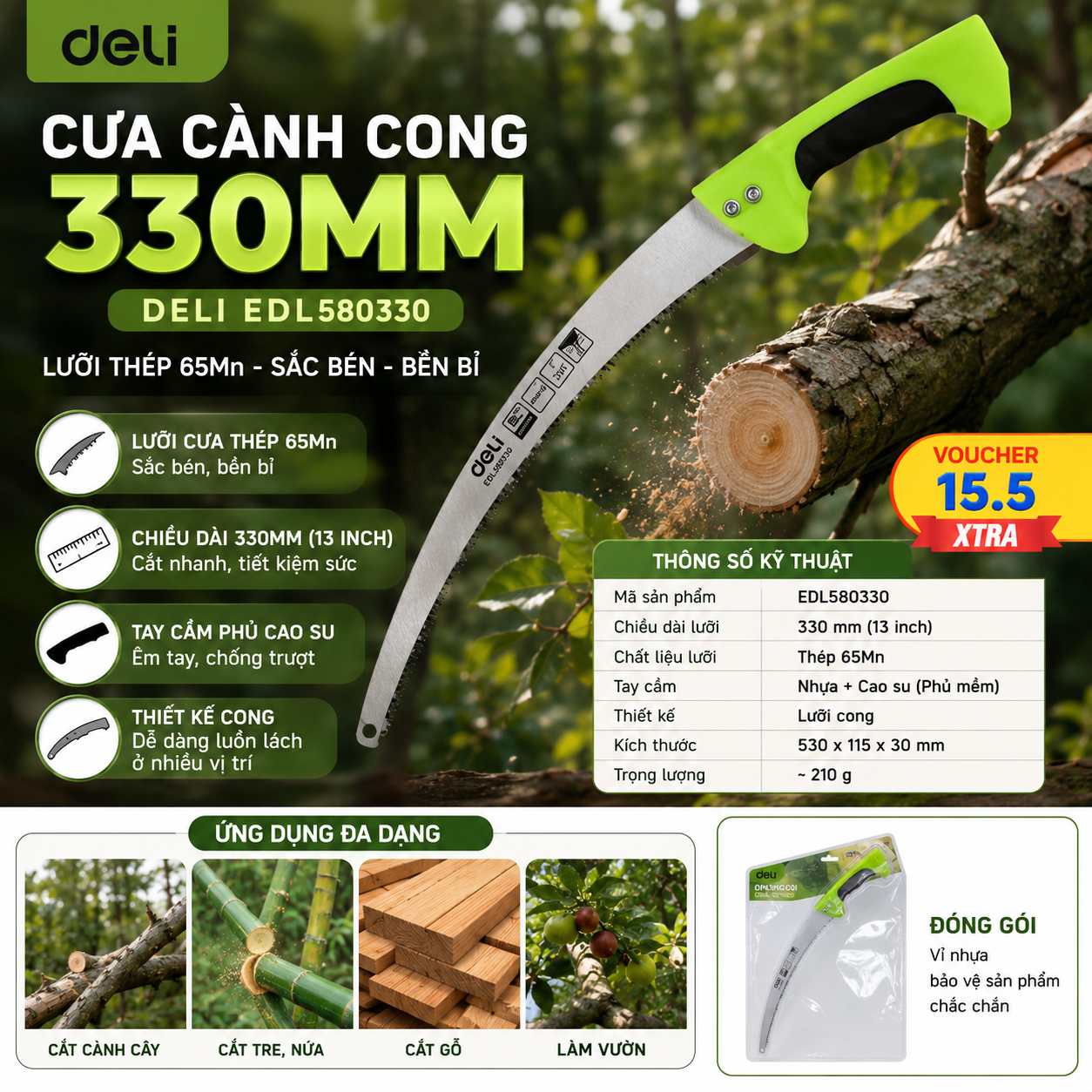 Cưa cành cong 330mm
