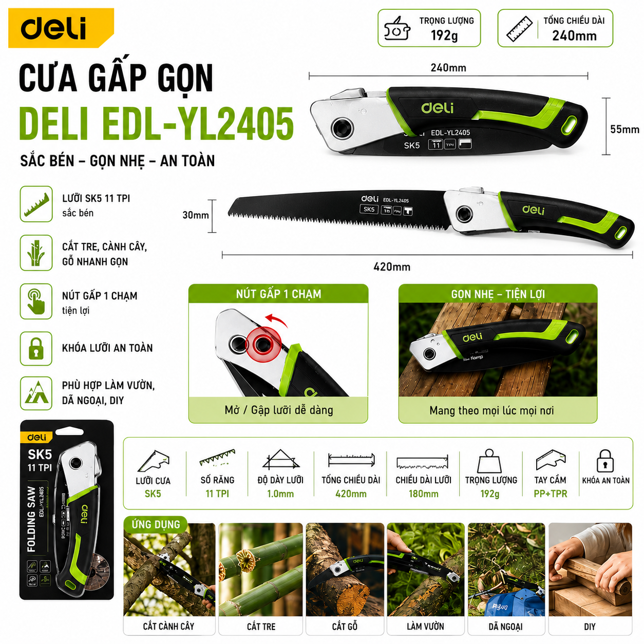Cưa gập EDL-YL2405