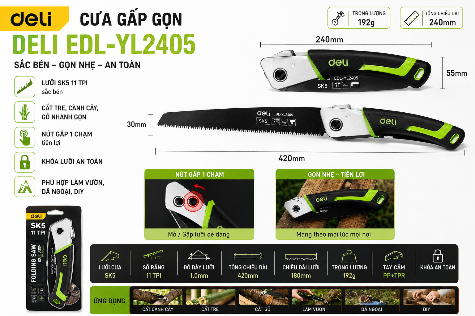 Cưa gập EDL-YL2405