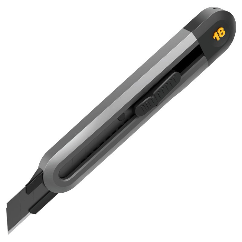 Dao rọc giấy Deli Home 18mm, lưỡi SK2 - Đen