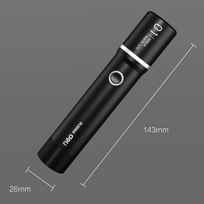 Đèn pin siêu sáng Đa chế độ Deli – Zoom vô cấp, chiếu xa, cầm tay tiện dụng cho gia đình & dã ngoại - Đèn pin đa chế độ 500lm