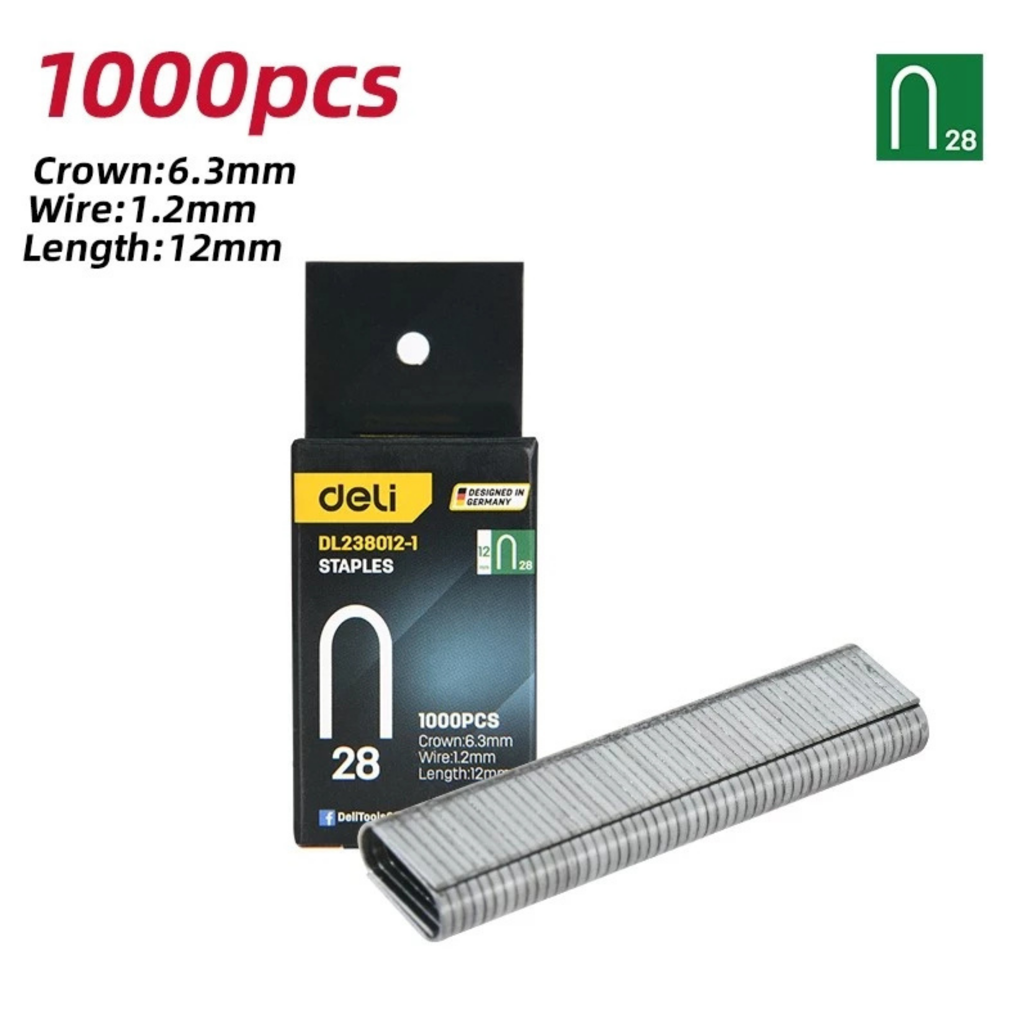 Đinh U 1000pcs 12x6.3x1.2mm E