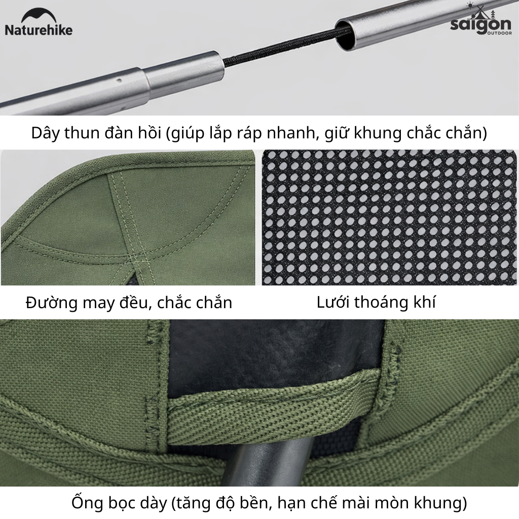 Ghế Cắm Trại Gấp Gọn Naturehike CNK2350JJ018 - Xanh