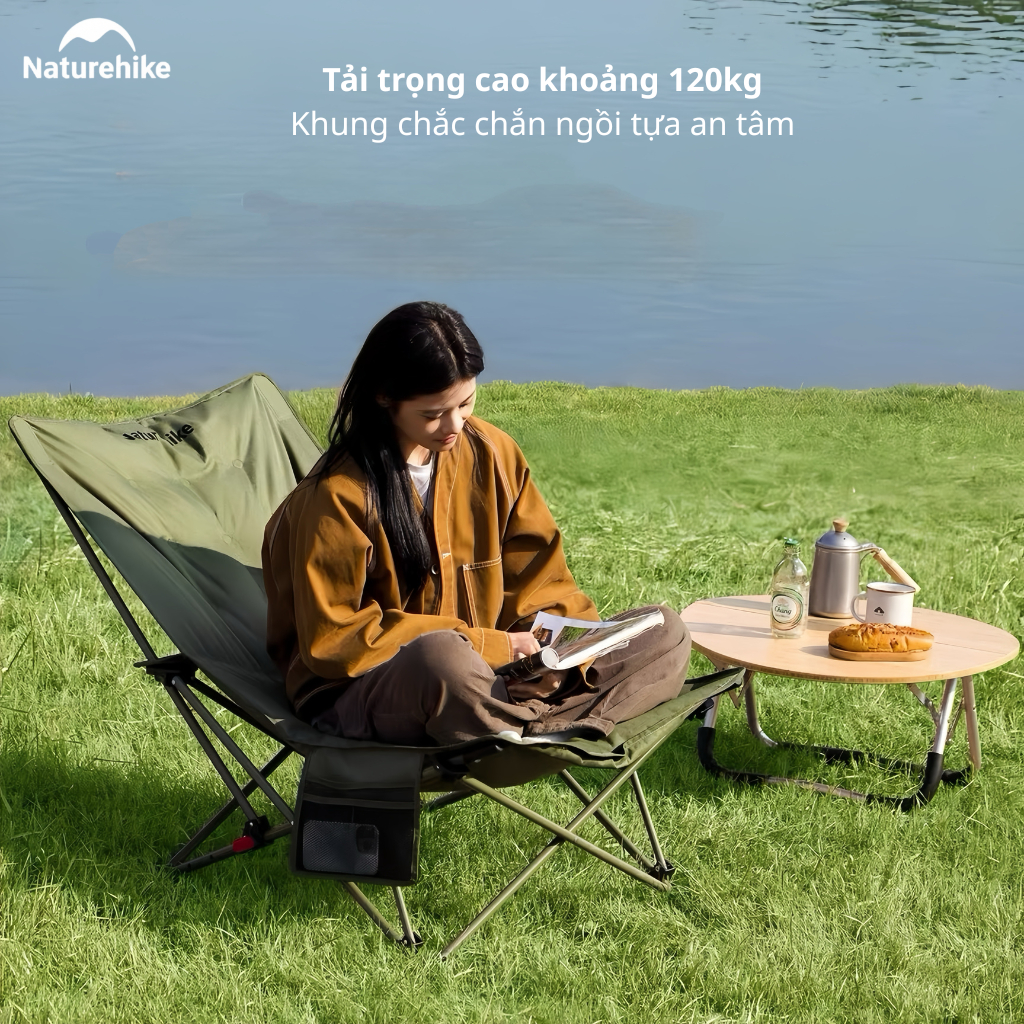Ghế Mặt Trăng CNK2650JJ010 Sea Star 001 Tựa Lưng Cao Bọc Đệm Bông - Nâu