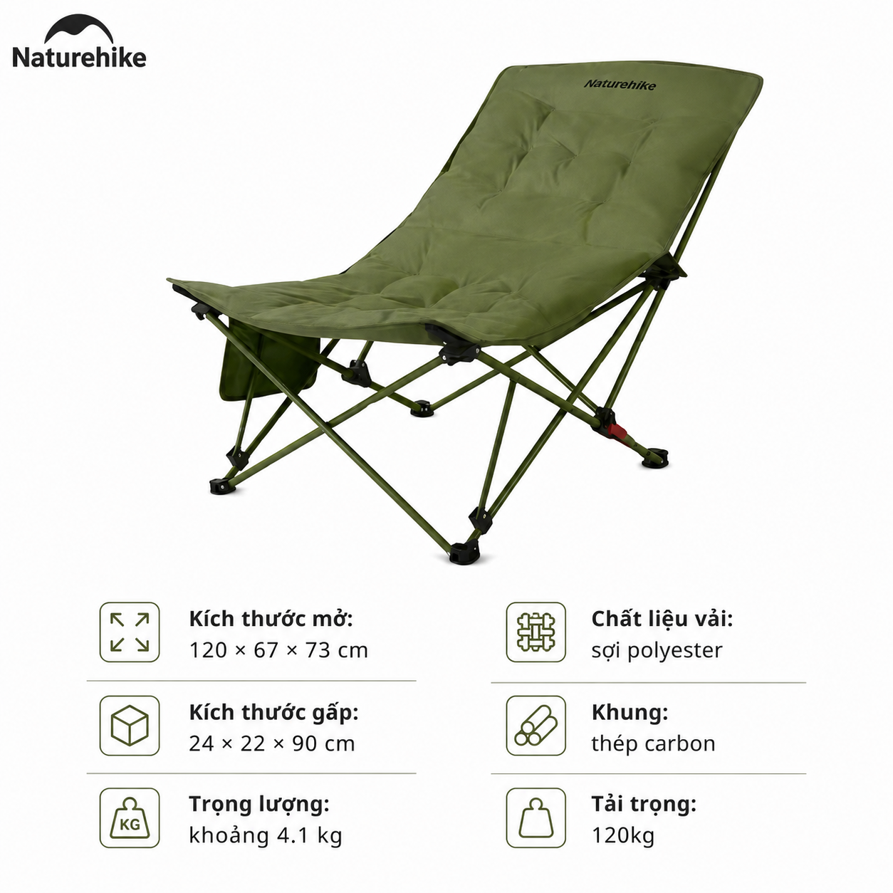 Ghế Mặt Trăng CNK2650JJ010 Sea Star 001 Tựa Lưng Cao Bọc Đệm Bông - Xanh