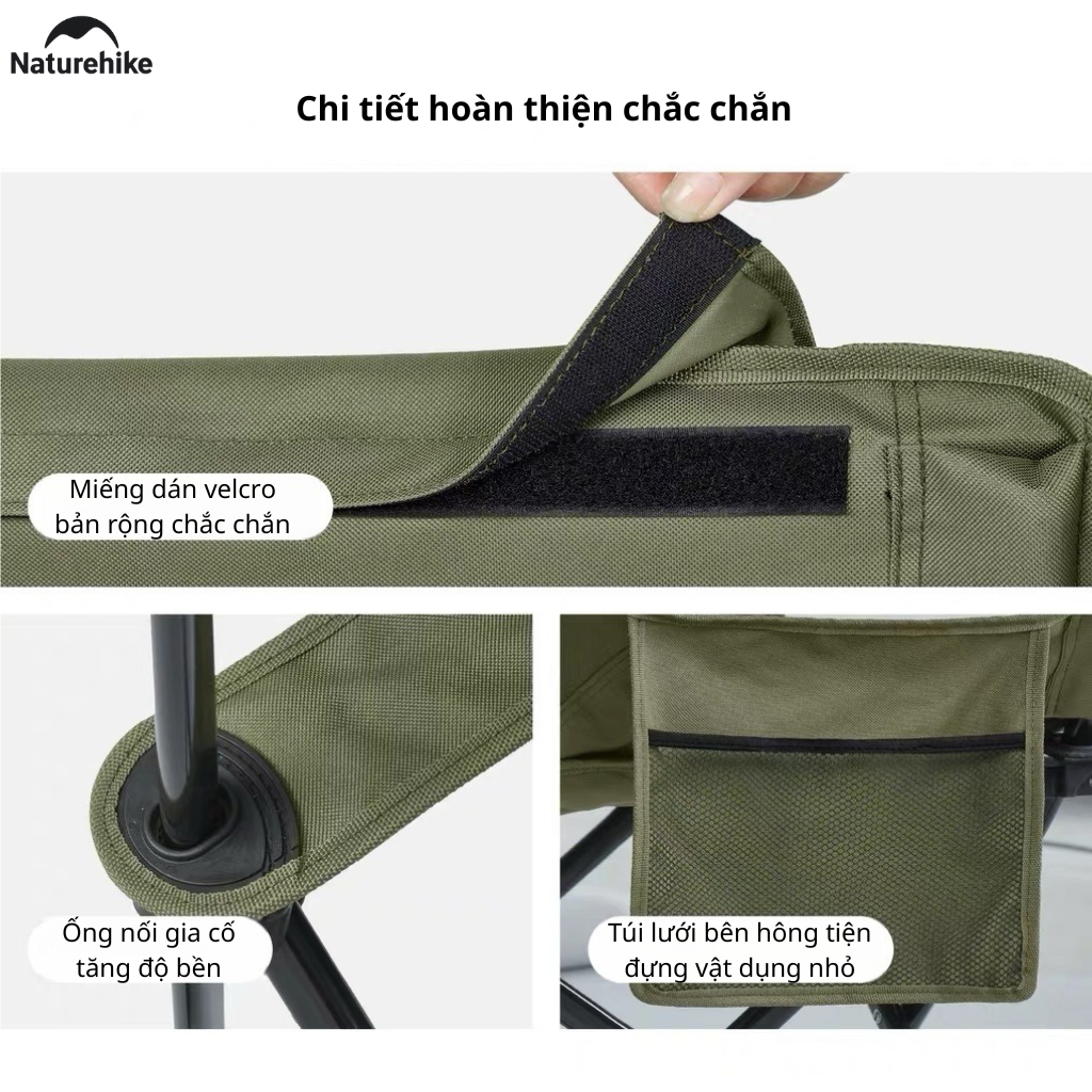 Ghế Xếp CNK2550JJ019 Camping Naturehike Có Gác Chân - Khaki