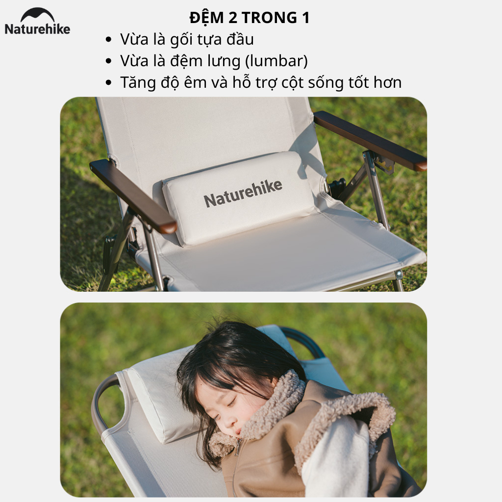 Ghế Xếp Camping Naturehike Low Chair - Kem