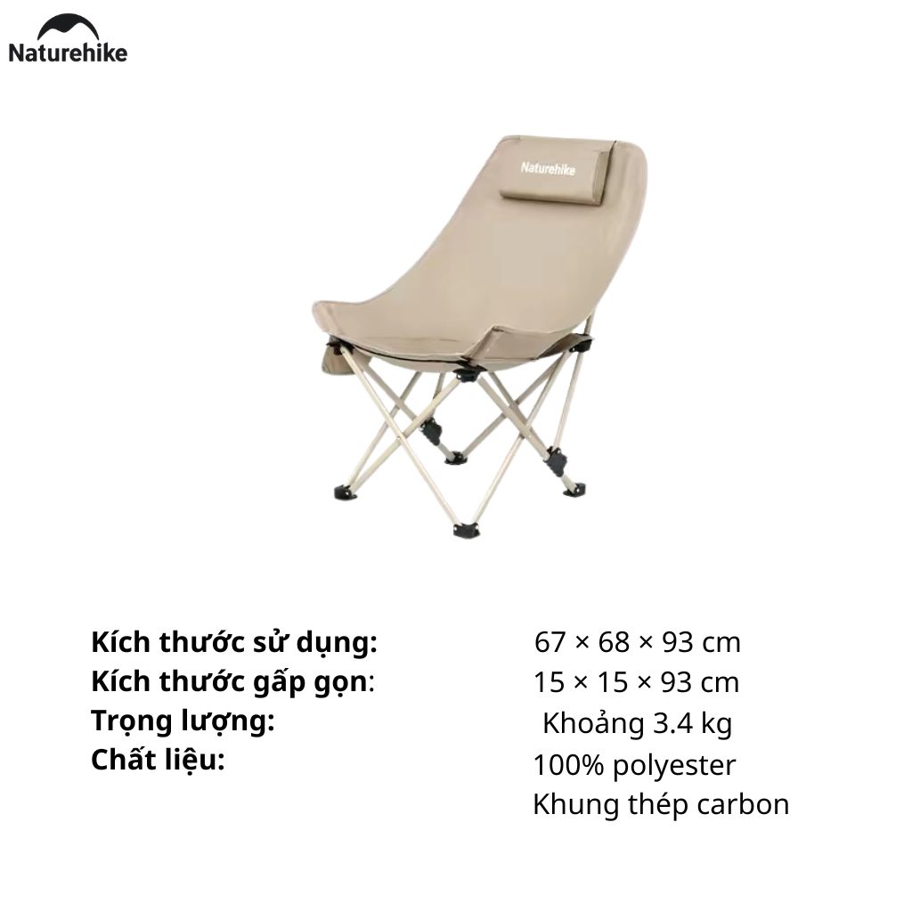 Ghế Xếp Dã Ngoại CNK2550JJ019 Naturehike - KHAKI