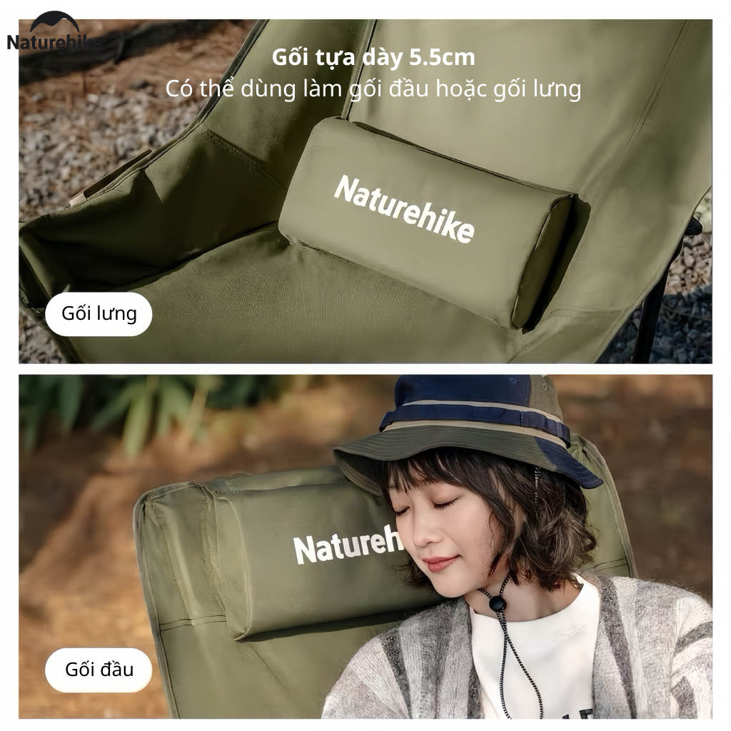 Ghế Xếp Dã Ngoại CNK2550JJ019 Naturehike - KHAKI LƯỚI