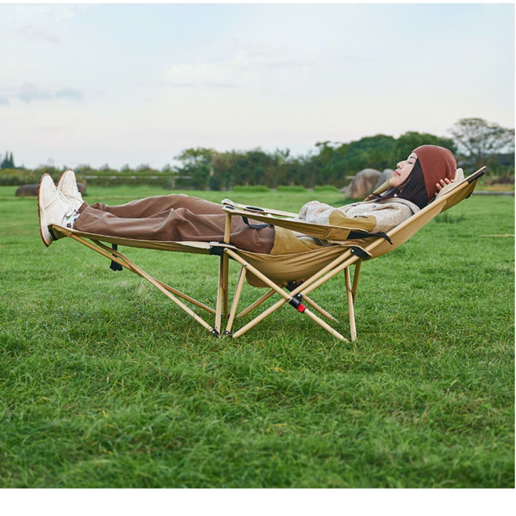 Ghế Xếp Dã Ngoại Gác Chân Tay 2in1 Naturehike - Màu đen
