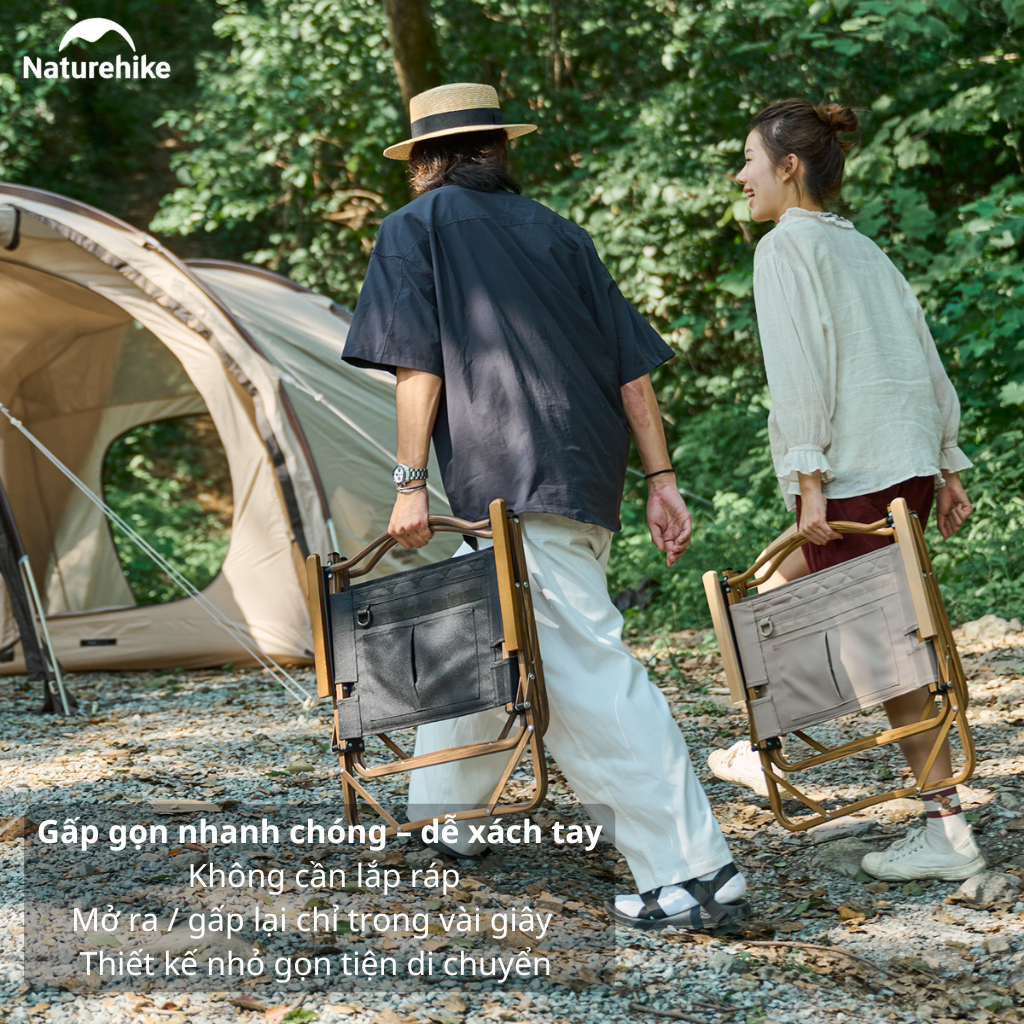 Ghế gấp gọn Kermit có tay vịn Naturehike NH19Y002-D - KHAKI