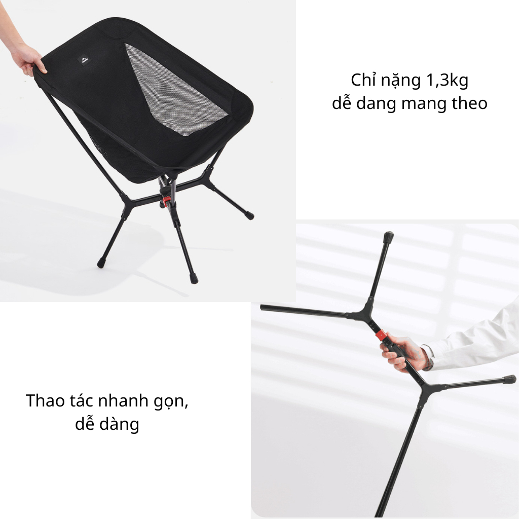 Ghế xếp cắm trại Naturehike CNK2550JJ013 - Xám M