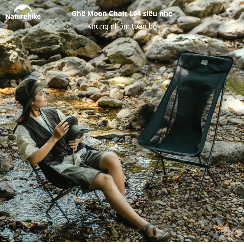 Ghế xếp mini gọn nhẹ Naturehike CNK2450JJ015 - M(Lưng Thấp) Đen