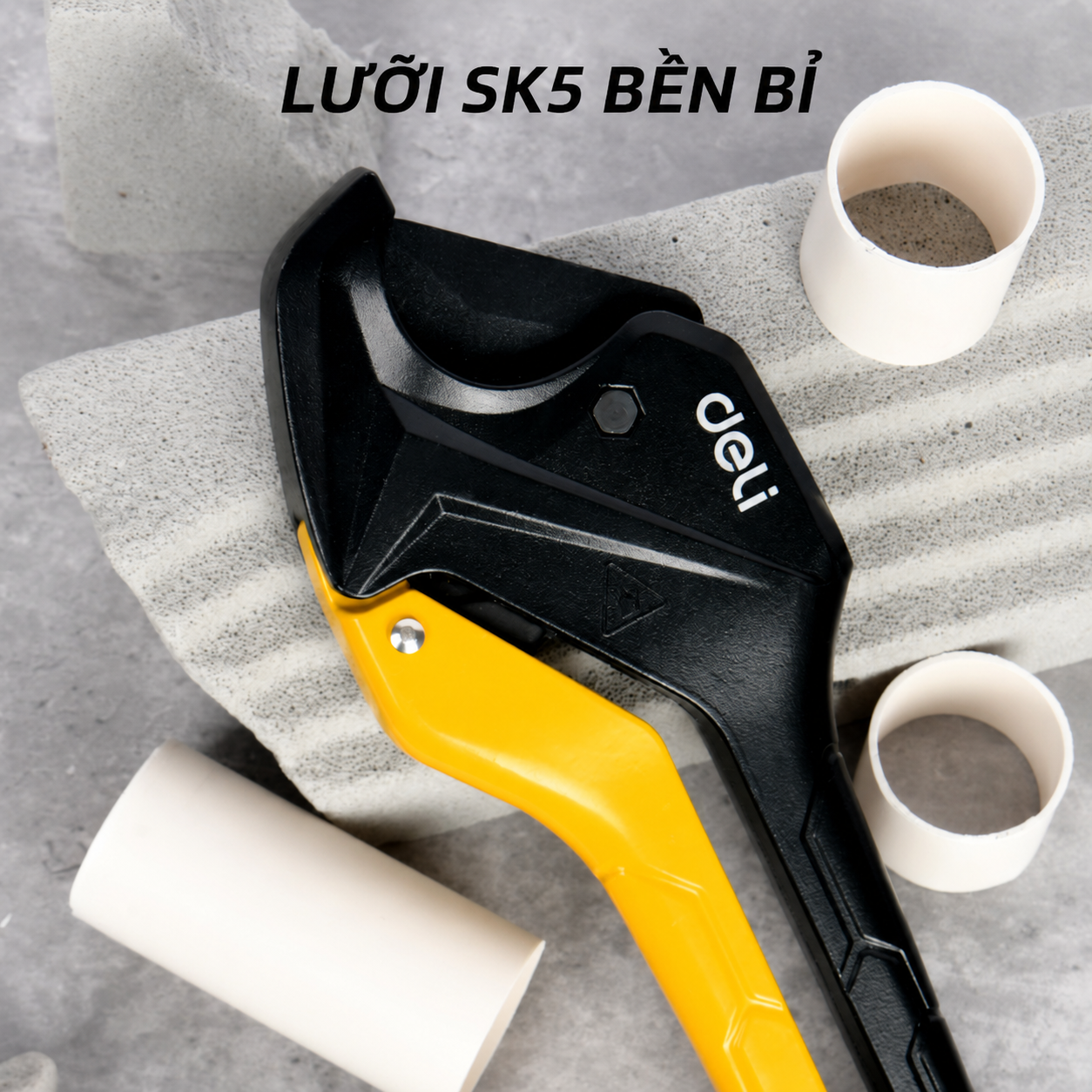 Kéo Cắt Ống Nhựa 63mm Lưỡi Đen Cao Cấp
