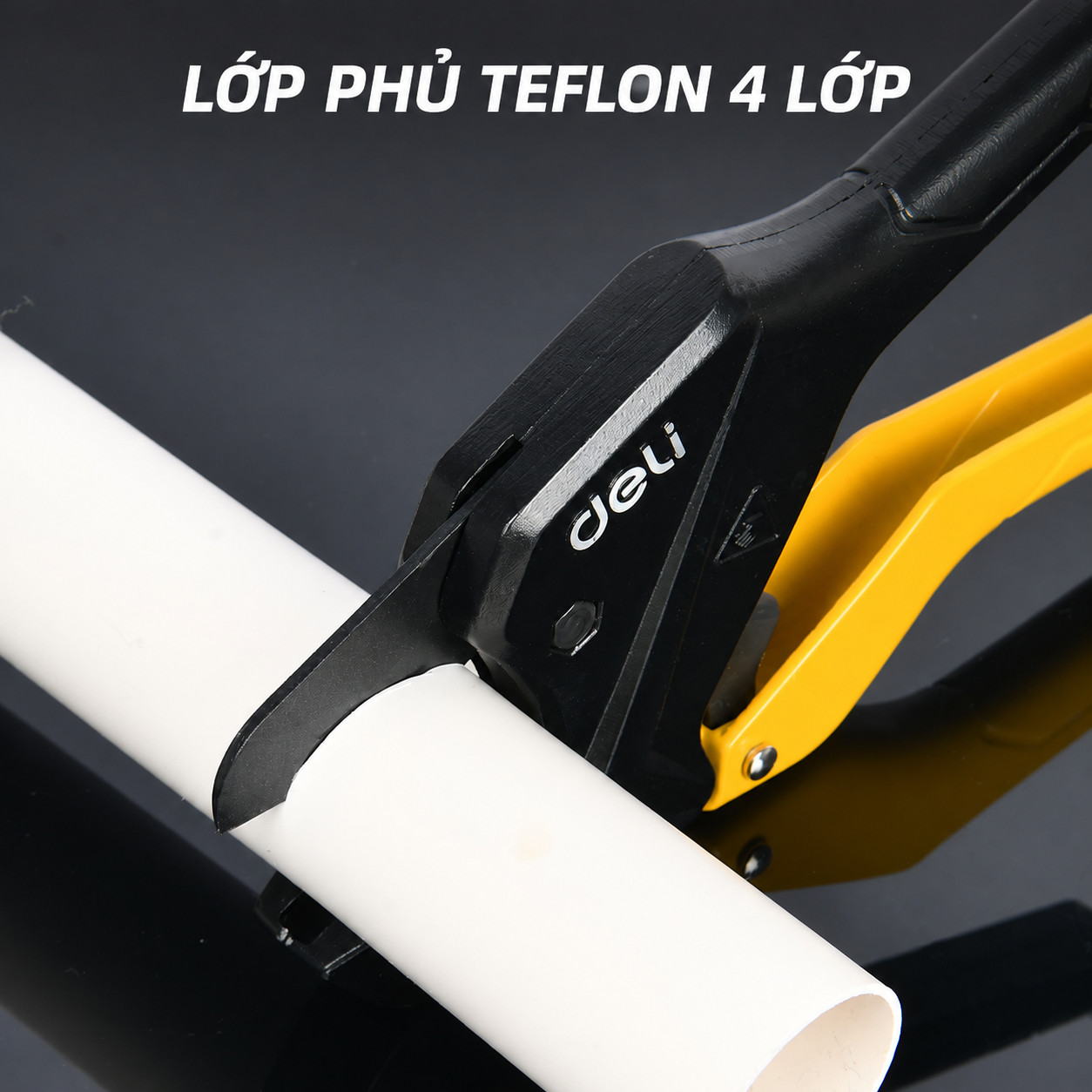 Kéo Cắt Ống Nhựa 63mm Lưỡi Đen Cao Cấp
