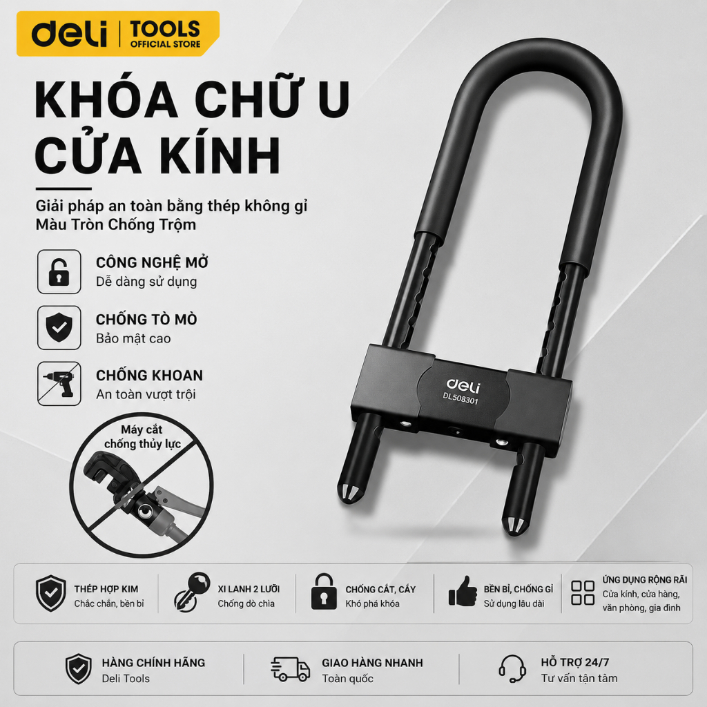 Khóa xe chữ U 165-290