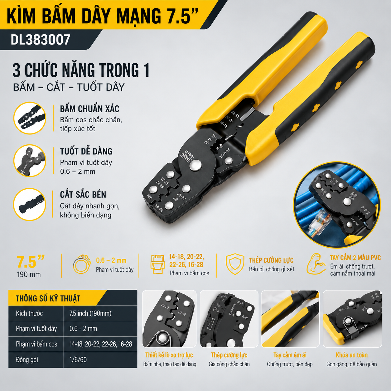 Kìm bấm Cos Mini 7.5