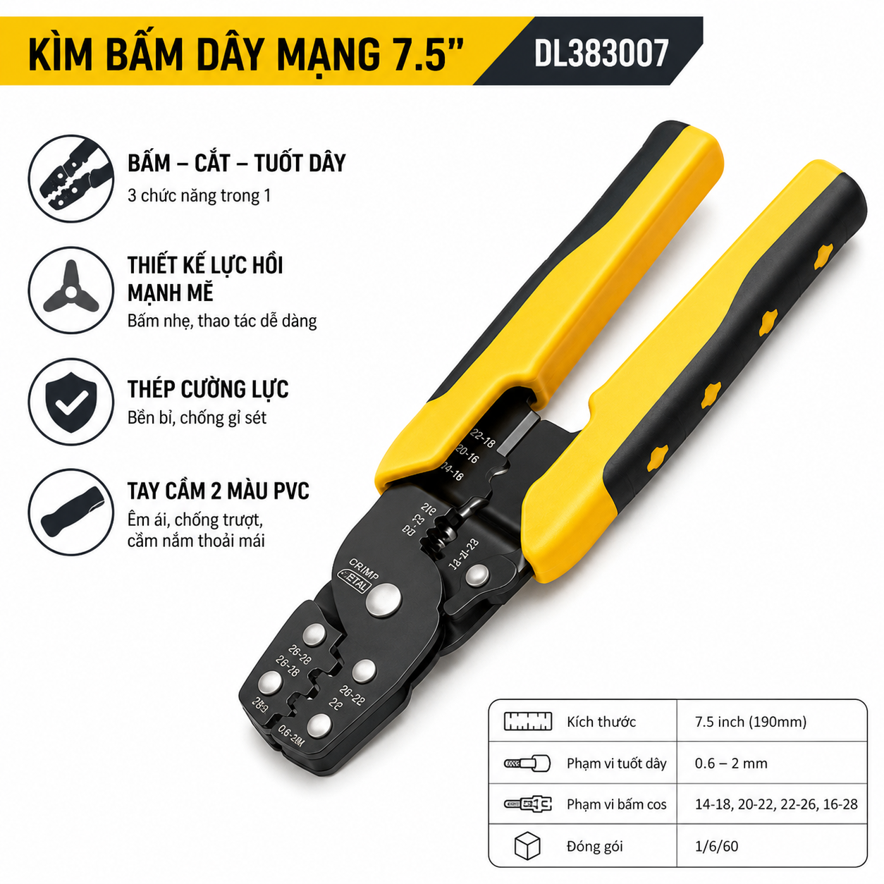 Kìm bấm dây mạng 7.5