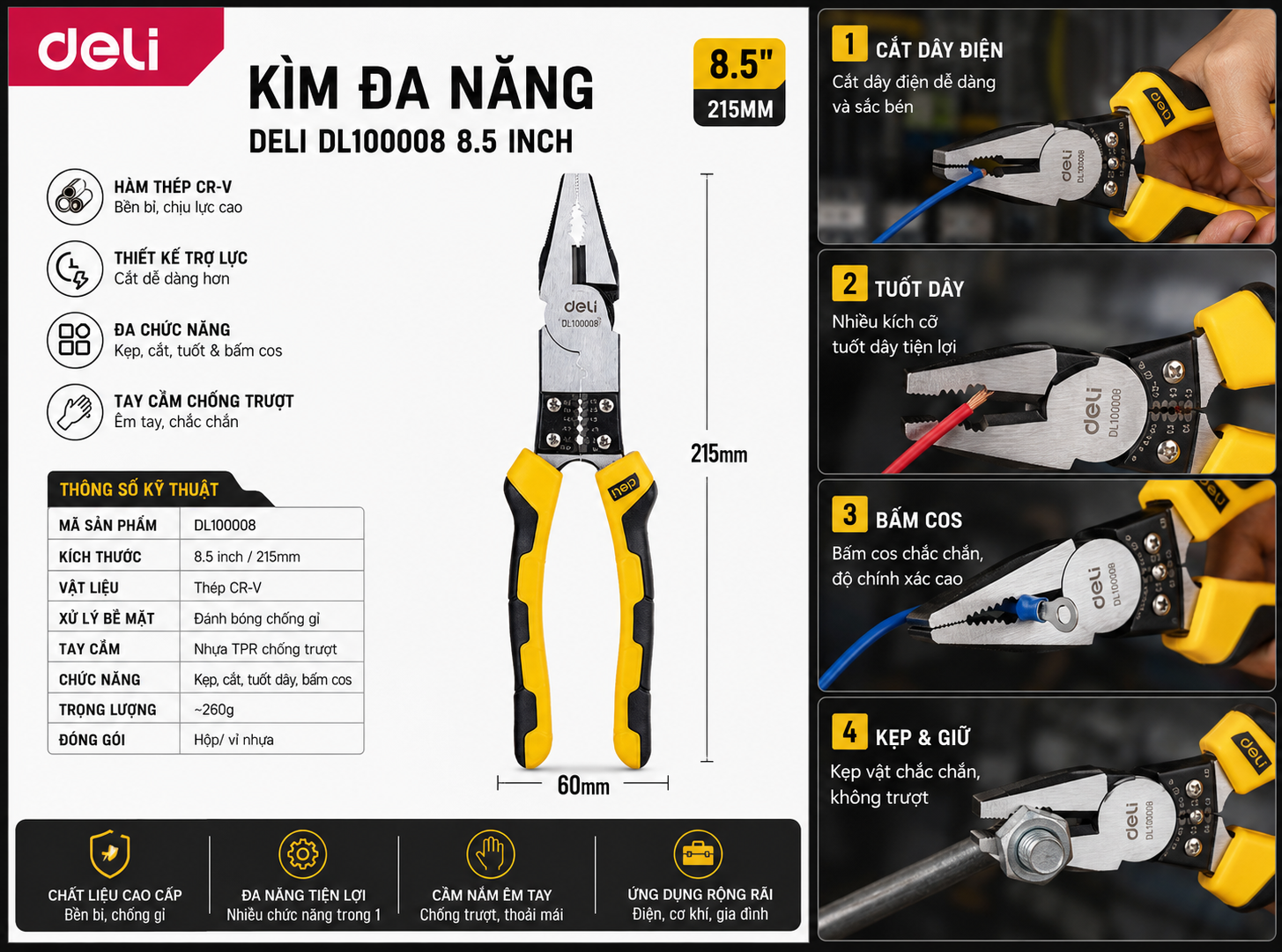 Kìm điện đa năng 9