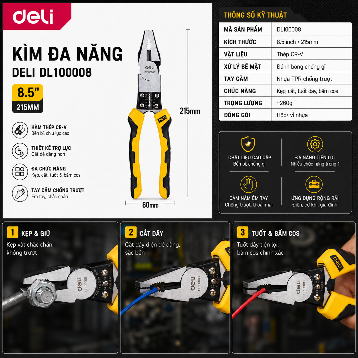 Kìm điện đa năng 9