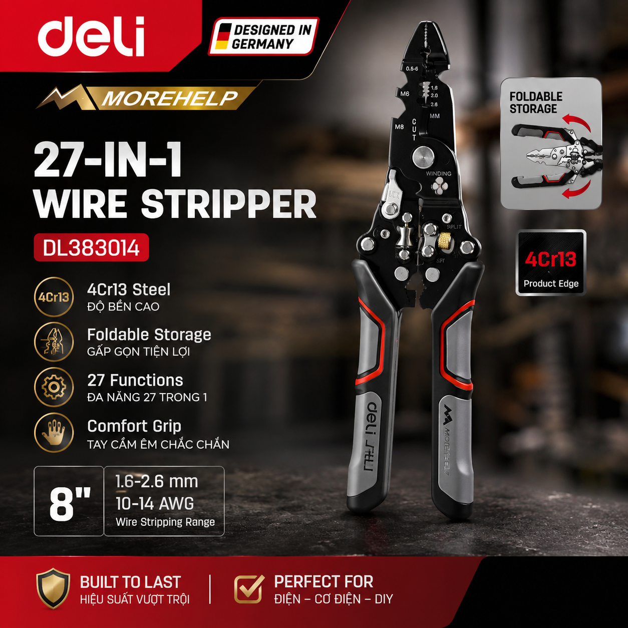 Kìm tuốt dây đa năng 27in1 E