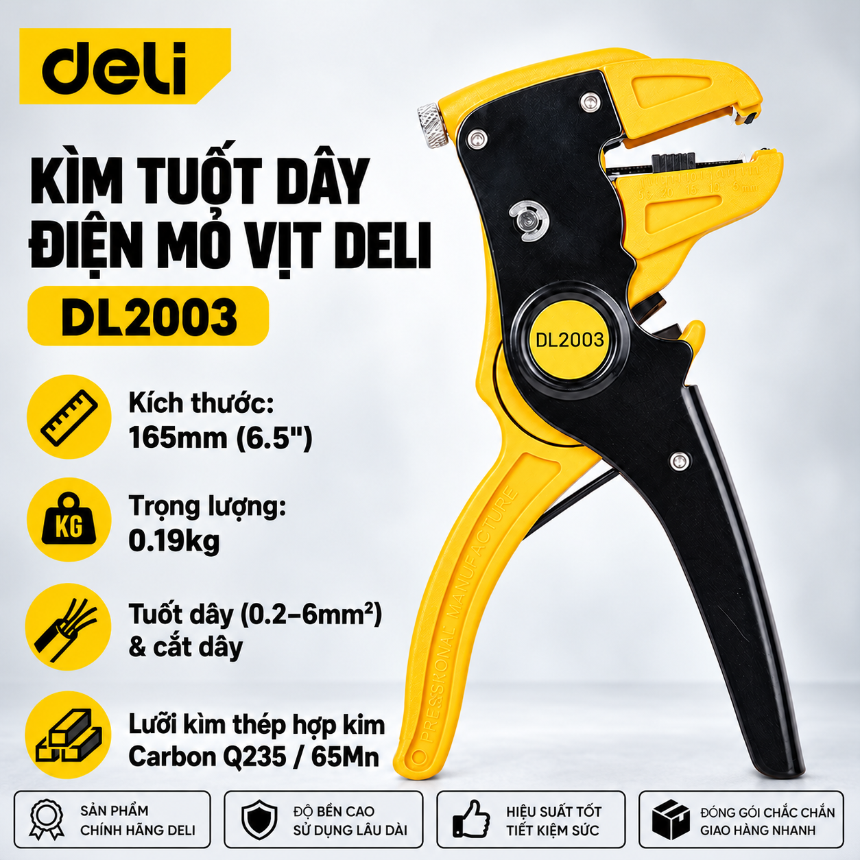 Kìm tuốt dây điện mỏ vịt 6.5