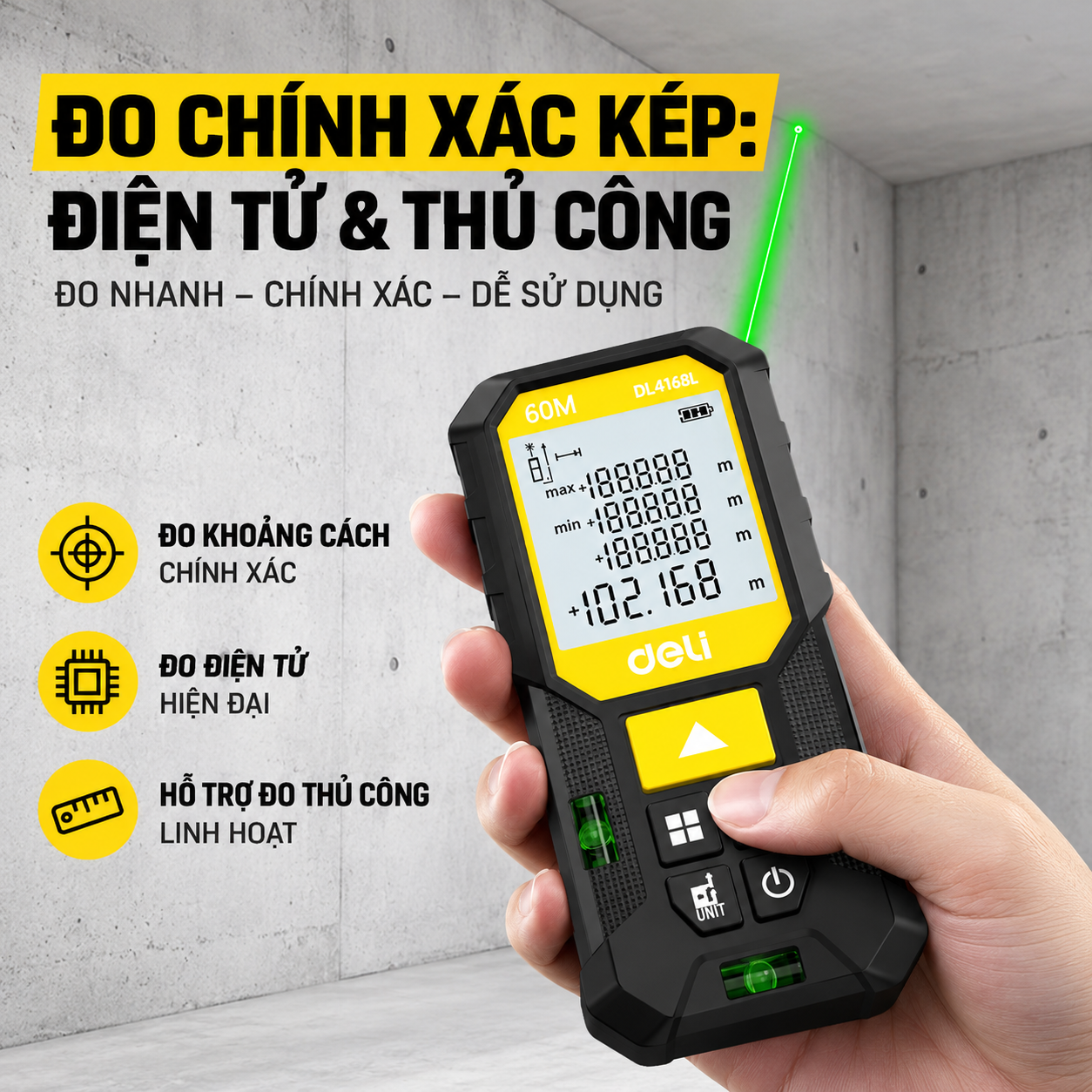 Máy Đo Khoảng Cách Laser 60m - EDL4168L