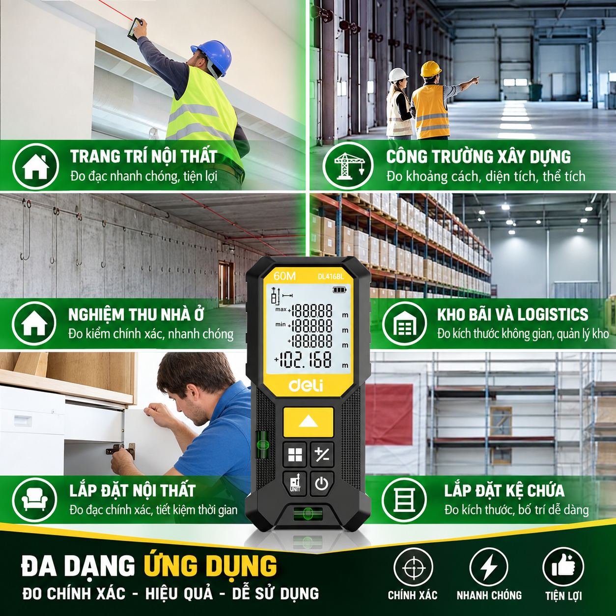 Máy Đo Khoảng Cách Laser 60m - EDL4168L