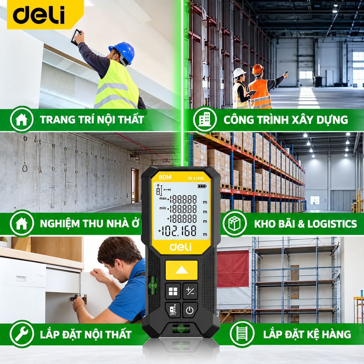 Máy Đo Khoảng Cách Laser 80m EDL4169L