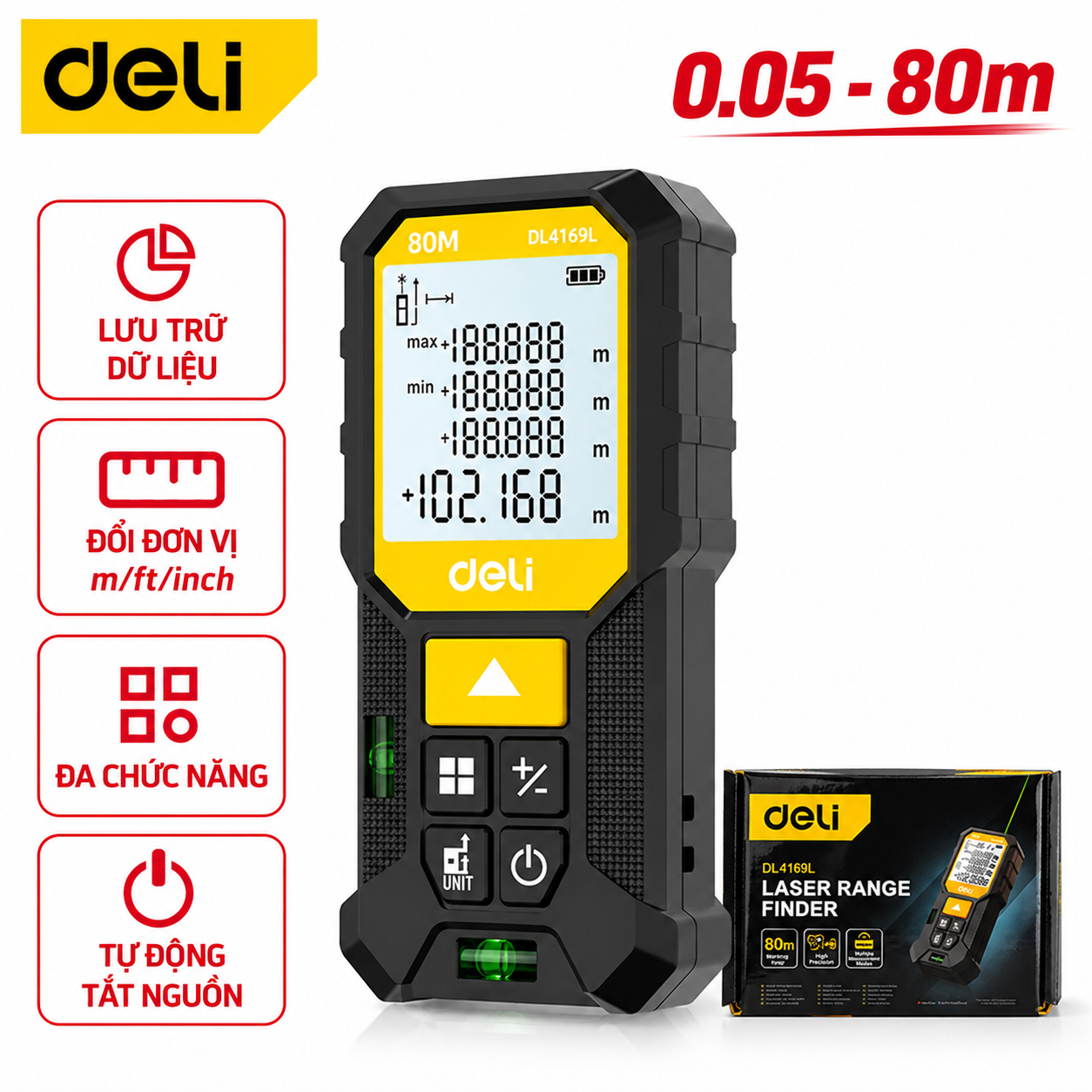 Máy Đo Khoảng Cách Laser 80m EDL4169L