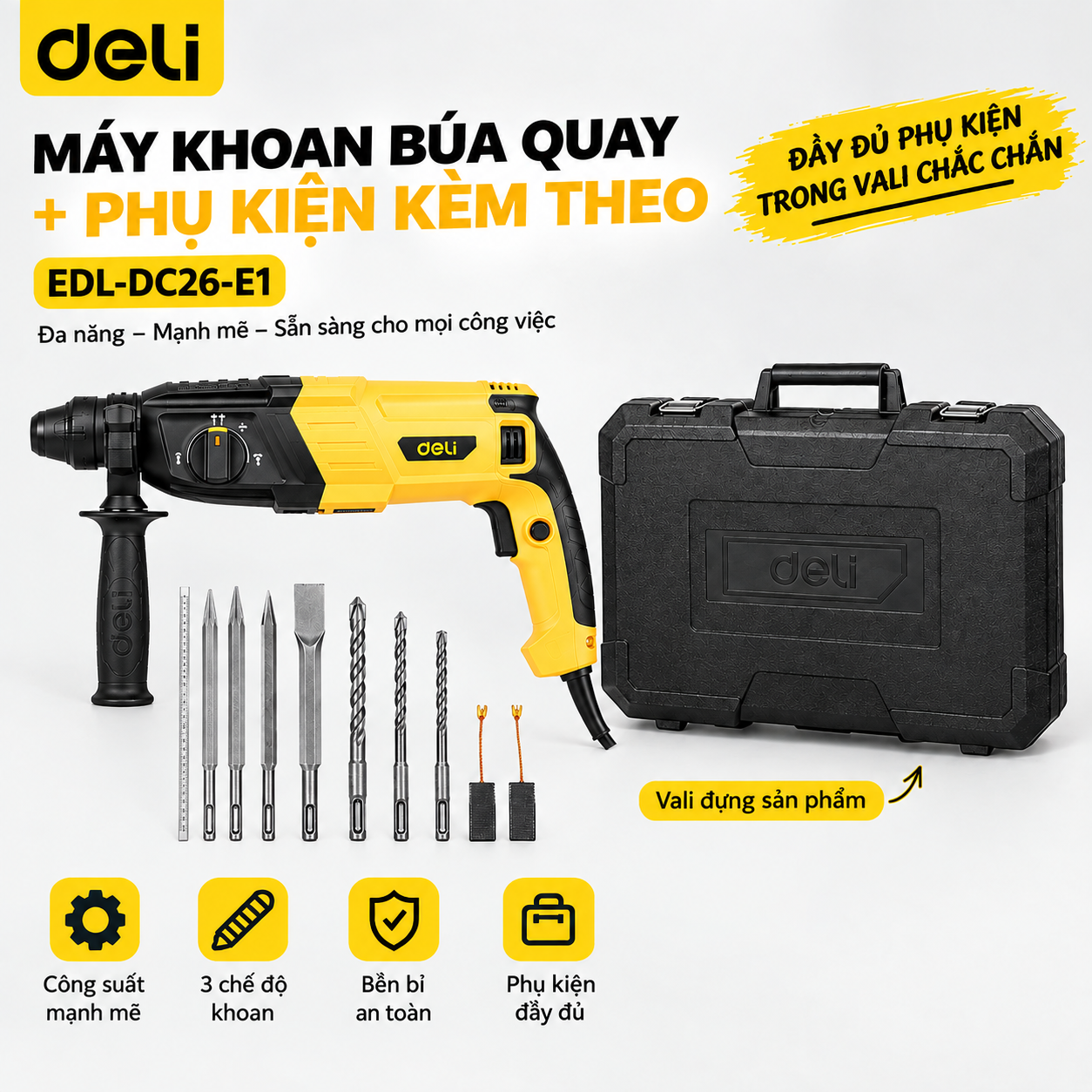 Máy khoan búa 800W 26mm