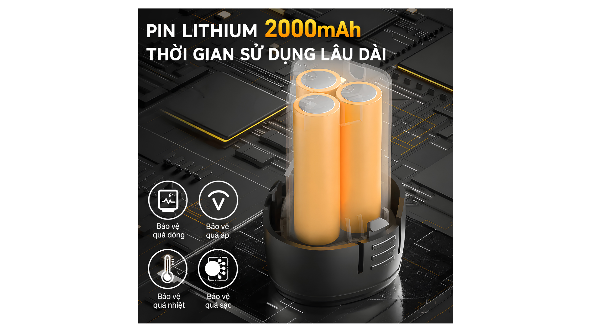 Máy khoan pin 12V, 2.0Ah DL-DZ12-5A2