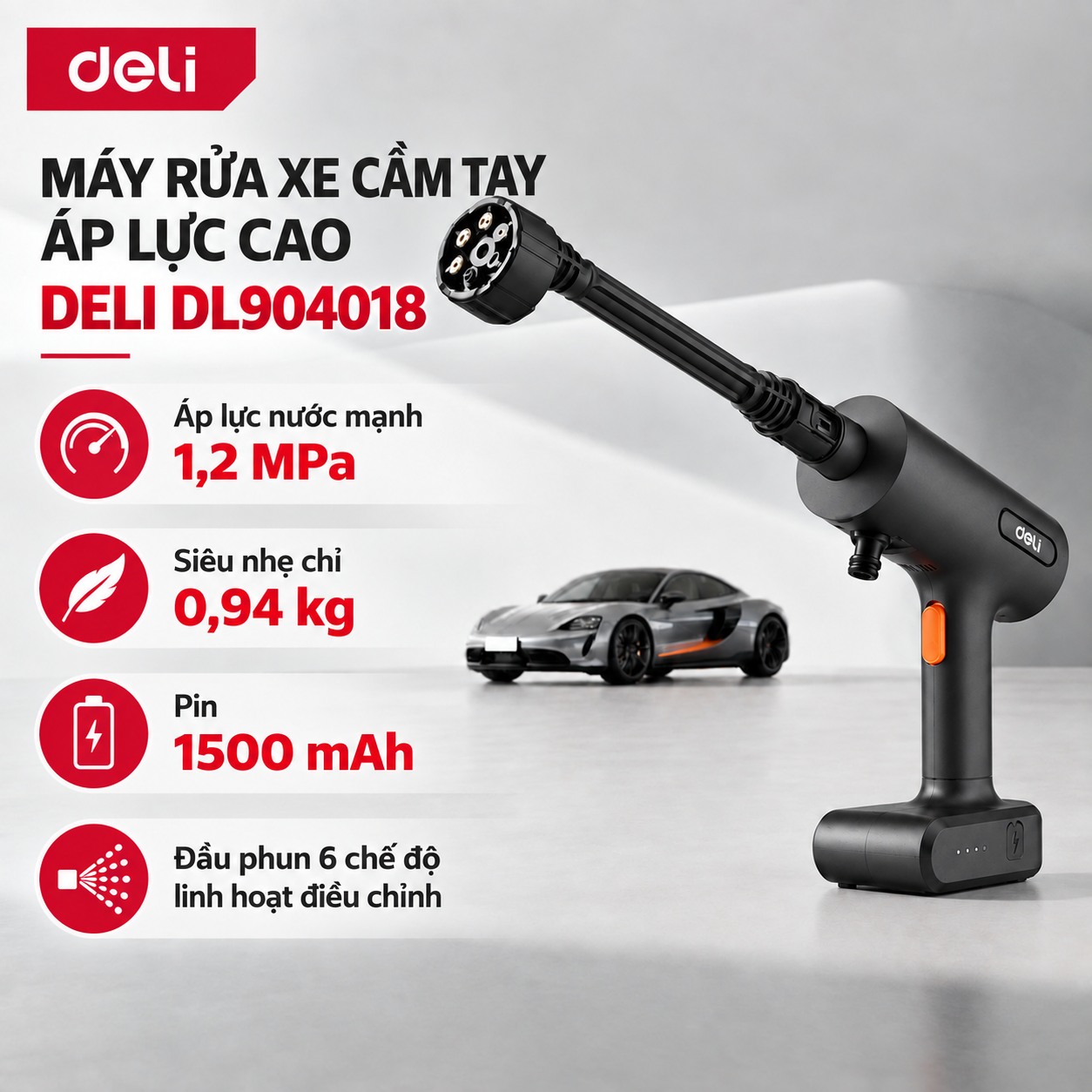 Máy rửa xe pin 1500mAh
